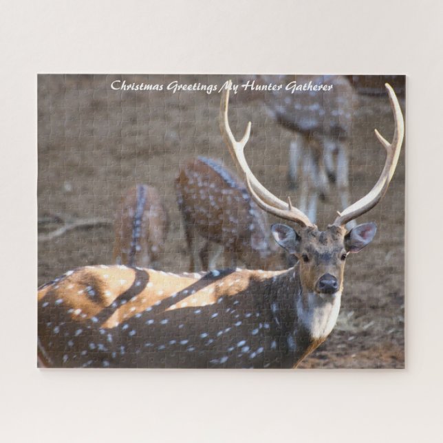 Puzzle Felicitaciones de Navidad a mi encuentro de cazado (Horizontal)