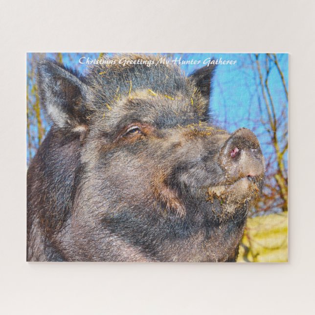 Puzzle Felicitaciones de Navidad a mi encuentro de cazado (Horizontal)