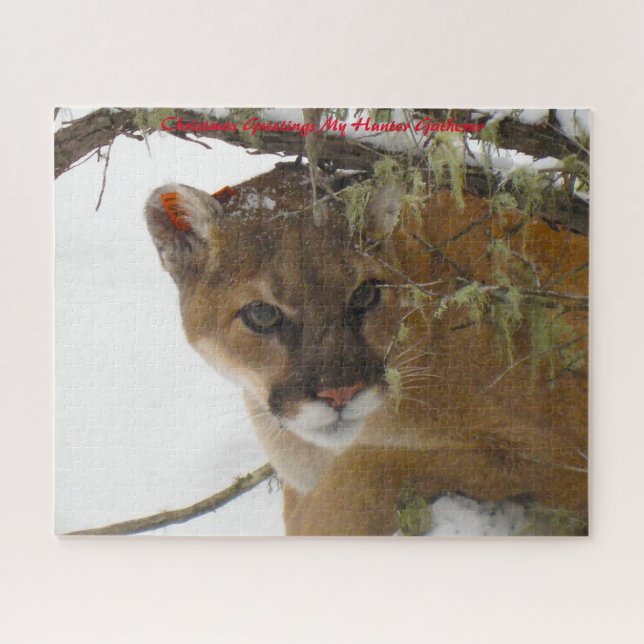 Puzzle Felicitaciones de Navidad a mi encuentro de cazado (Horizontal)