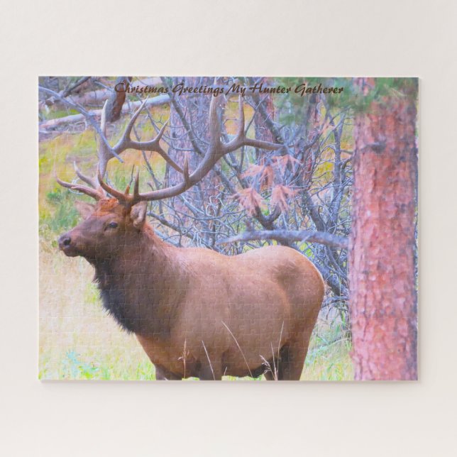Puzzle Felicitaciones de Navidad a mi encuentro de cazado (Horizontal)