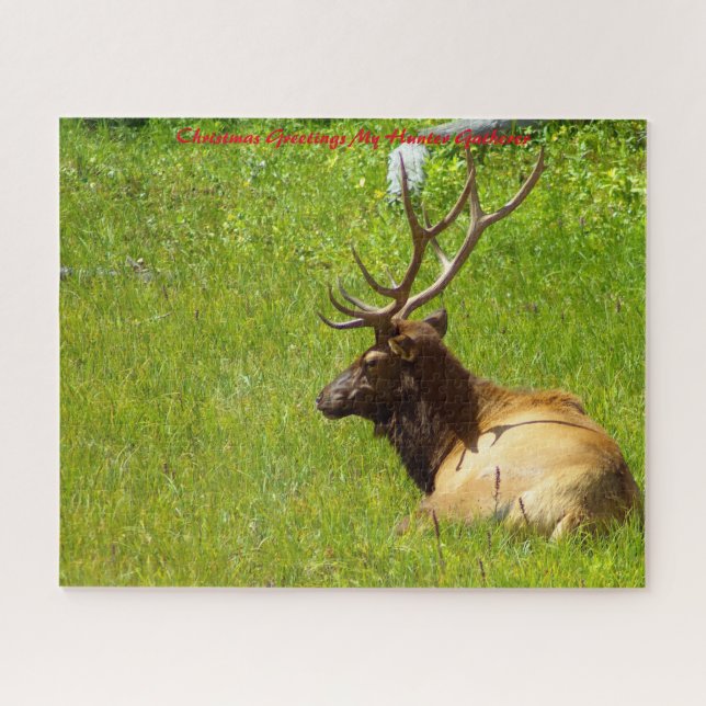 Puzzle Felicitaciones de Navidad a mi encuentro de cazado (Horizontal)