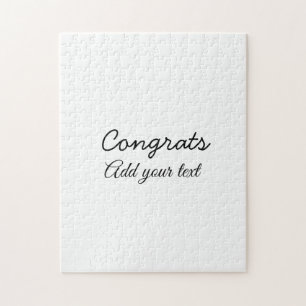 Puzzle Felicitaciones mínimas simples graduación agregue