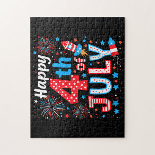 Puzzle Feliz 4 De Julio Bandera Patriótica Estadounidense