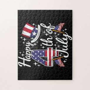 Puzzle Feliz 4 de julio Patriótico Bandera Americana USA 