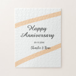 Puzzle Feliz aniversario de bodas nombre líneas pastel na