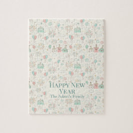 Puzzle Feliz Año Nuevo 2026 Niños Nombre Personalizado