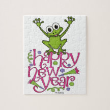 Feliz año nuevo a la rana de Frisky