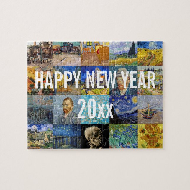 Puzzle Feliz Año Nuevo con la obra de Van Gogh (Horizontal)