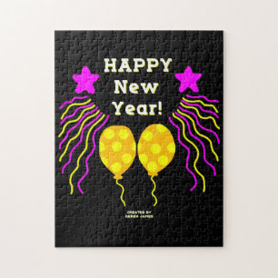 Puzzle Feliz Año Nuevo Deseos 28 cm X 35,5 cm
