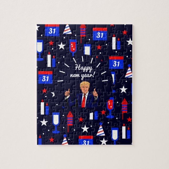 Puzzle feliz año nuevo donald trump (Vertical)