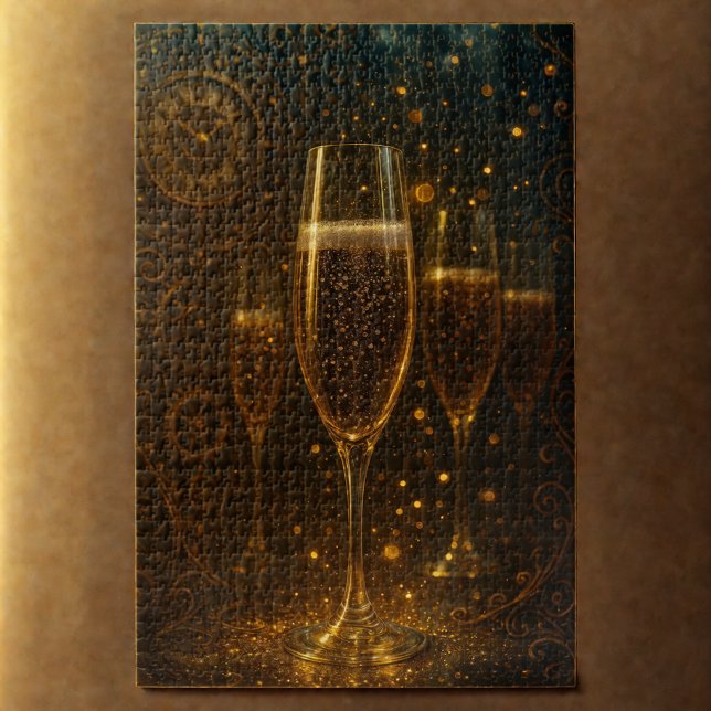 Puzzle Feliz Año Nuevo Glam Steampunk Champagne  (Subido por el creador)