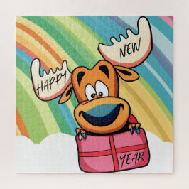 Puzzle Feliz Año Nuevo Moose - Diseño de celebraciones fe