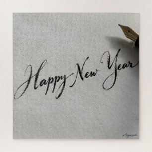Puzzle Feliz Año Nuevo Tinta Manuscrita