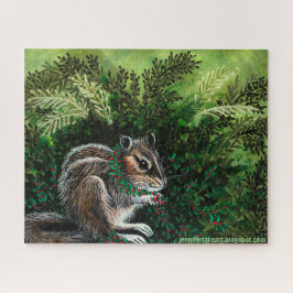 Puzzle Feliz Chipmunk en Fern