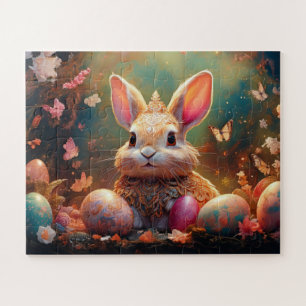 Puzzle Feliz Conejo de Pascua con huevos de Pascua