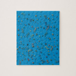 Puzzle Feliz Confetti de Año Nuevo con azul