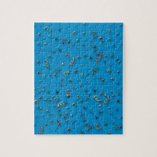 Puzzle Feliz Confetti de Año Nuevo con azul (Vertical)