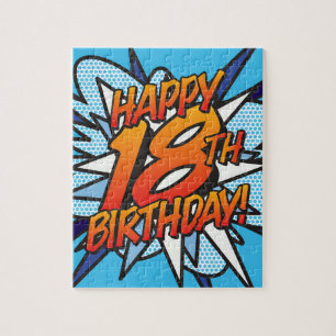 Puzzle FELIZ CUMPLEAÑOS 18 Divertido Retro Cómic