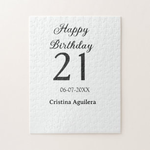 Puzzle Feliz cumpleaños 21 letras negritas nombre simple 
