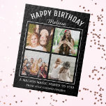 Puzzle Feliz cumpleaños 4 Collage de fotos<br><div class="desc">Único rompecabezas fotográfico para el chica de cumpleaños personalizado con 4 fotos y deseos de cumpleaños.</div>