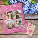 Puzzle Feliz cumpleaños 4 mejor amigo Collage de fotos ro<br><div class="desc">Rompecabezas fotográfico único para el chica de cumpleaños personalizado con 4 fotos y deseos de cumpleaños.</div>