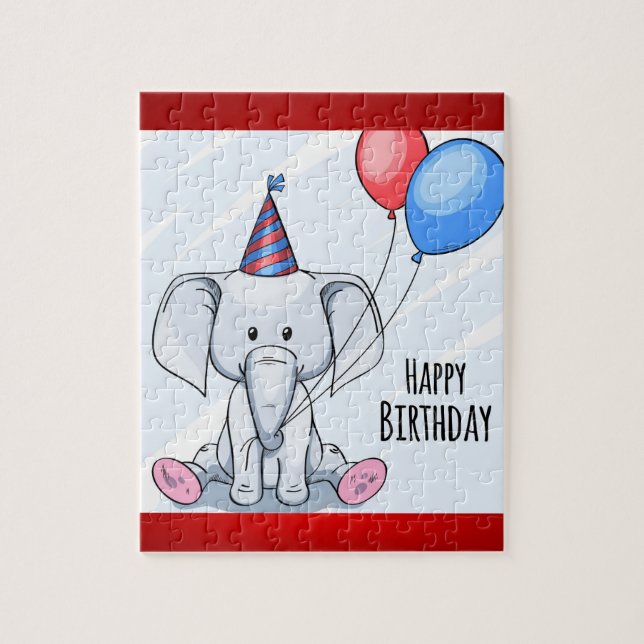 Puzzle Feliz cumpleaños a Elephant (Vertical)