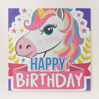 Puzzle Feliz cumpleaños Chicas Bday Unicorn Nombre person