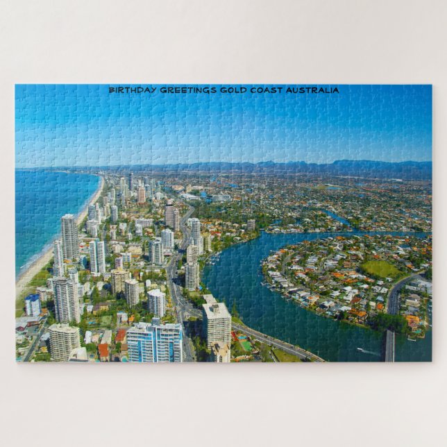 Puzzle Feliz Cumpleaños Costa Dorada Queensland Australia (Horizontal)