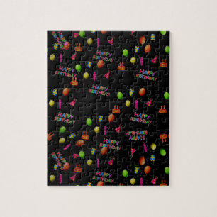 Puzzle Feliz cumpleaños Fiesta Decoración Globos Gorra Pa