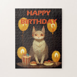 Puzzle ¡Feliz cumpleaños! - fiesta del gato