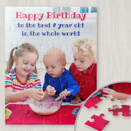 Puzzle Feliz cumpleaños, foto personalizada para niños