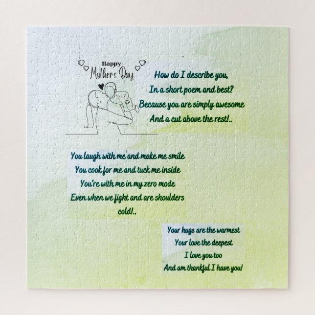 Puzzle Feliz Día de la Madre con un poema original (Vertical)