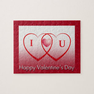 Puzzle Feliz Día de San Valentín, dos corazones