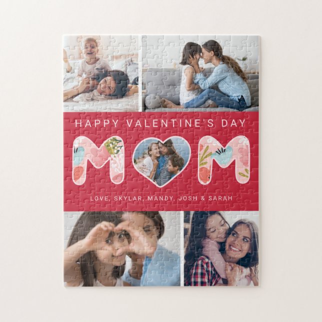 Puzzle Feliz Día de San Valentín, mamá, Collage de fotos  (Vertical)