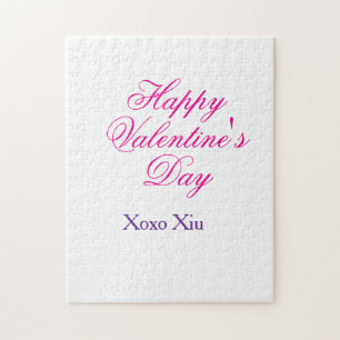 Puzzle Feliz día de San Valentín rosa morado xoxo amor no
