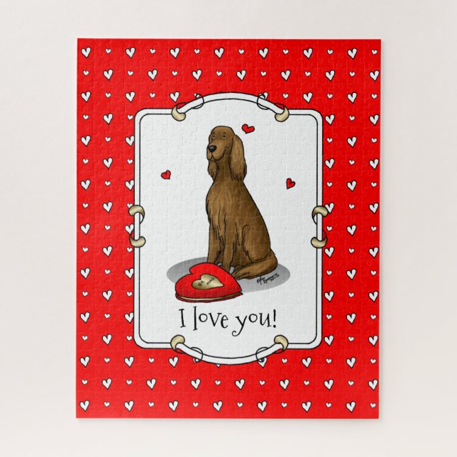 Puzzle Feliz Día de San Valentín sé mi irlandés Setter (r (Vertical)