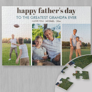 Puzzle Feliz Día del Padre Abuelo - Franja de 3 Fotos Per