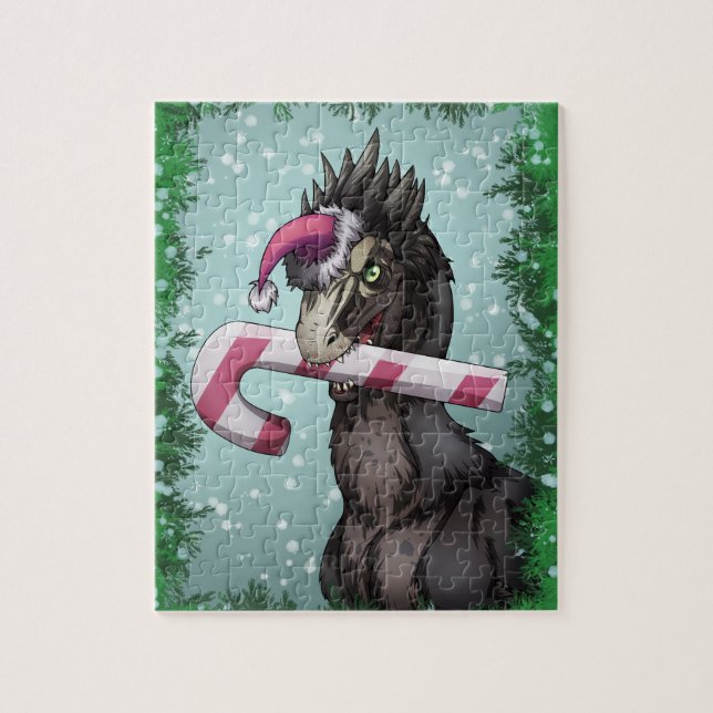 Puzzle Feliz Dinosaurio de Navidad (Vertical)