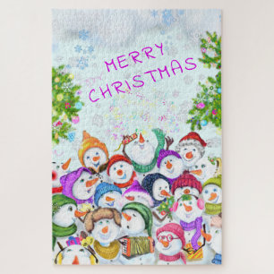 Puzzle Feliz diversión de navidad de los hombres de nieve