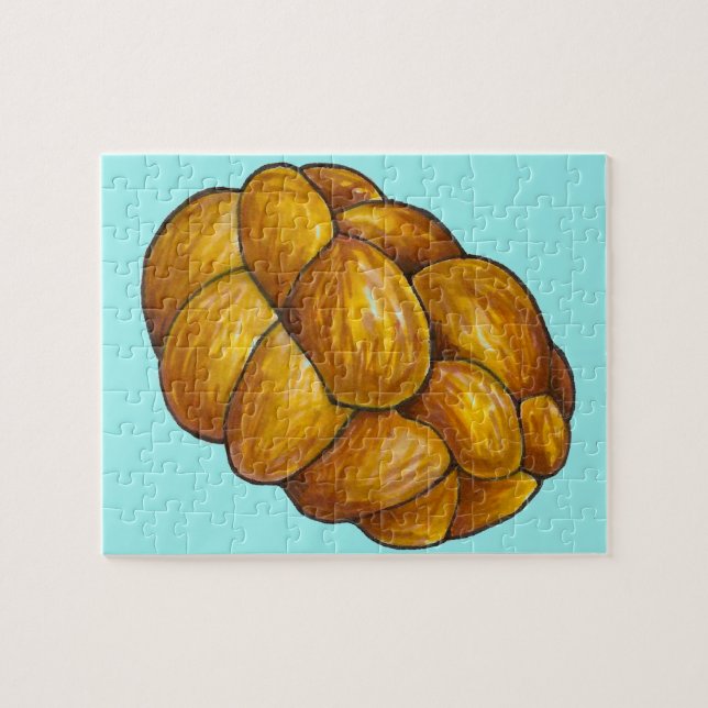 Puzzle Feliz Hanukkah Chanukah Challah Pan de Pan (Horizontal)