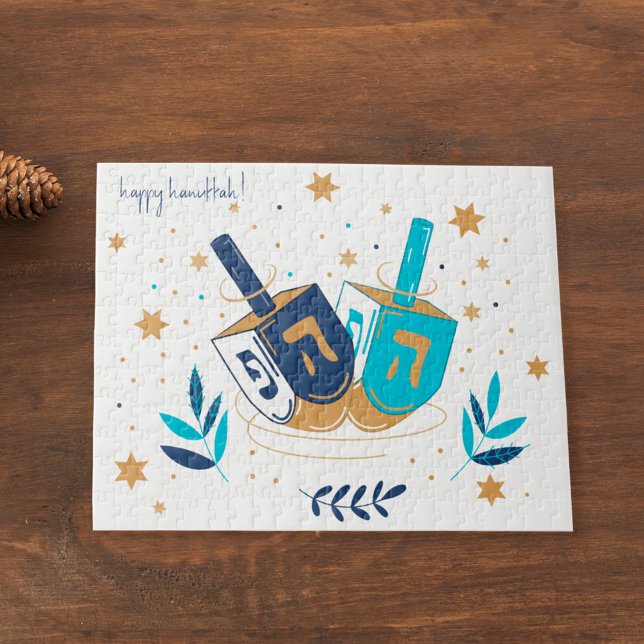 Puzzle Feliz Hanukkah Floral Dreidel (Subido por el creador)