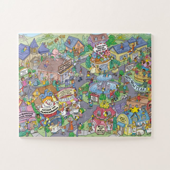 Puzzle Feliz Hollows de Hullabaloo el Día de Año Nuevo (Horizontal)