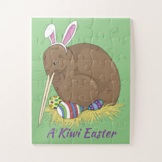 Puzzle Feliz Kiwi de Pascua con huevos de Pascua
