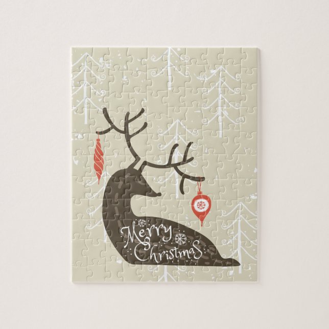 Puzzle Feliz Navidad a los renos Cosy (Vertical)