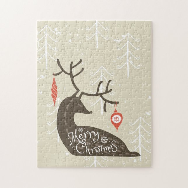 Puzzle Feliz Navidad a los renos Cosy (Vertical)