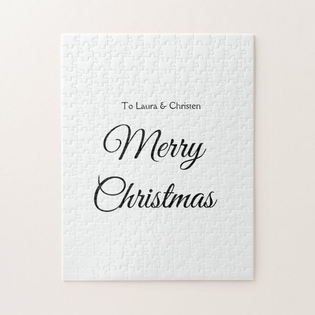 Puzzle Feliz Navidad añadir nombre de texto personalizado (Vertical)