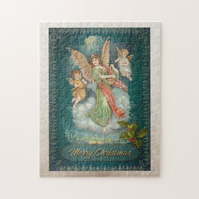 Puzzle Feliz Navidad, Angels Retro (Vertical)