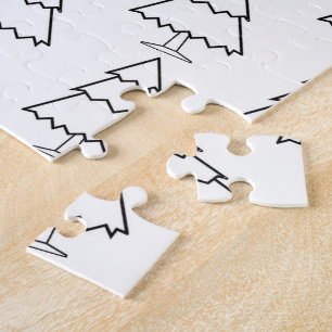 Puzzle Feliz Navidad Árbol Negro y Blanco