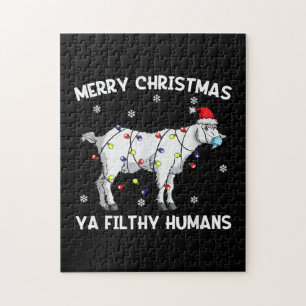 Puzzle Feliz Navidad Cabra Cara Máscara Cabra Santa