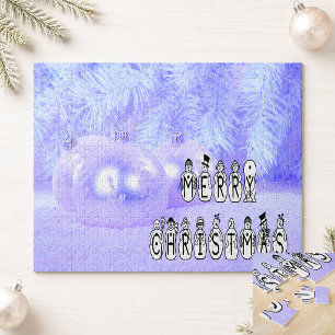 Puzzle Feliz Navidad Cantantes de Navidad en la Nieve Azu